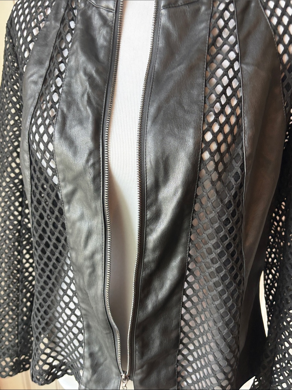 Ashley Stewart Black Faux Leather Zip-Front Jacket - Picture 10 of 13
